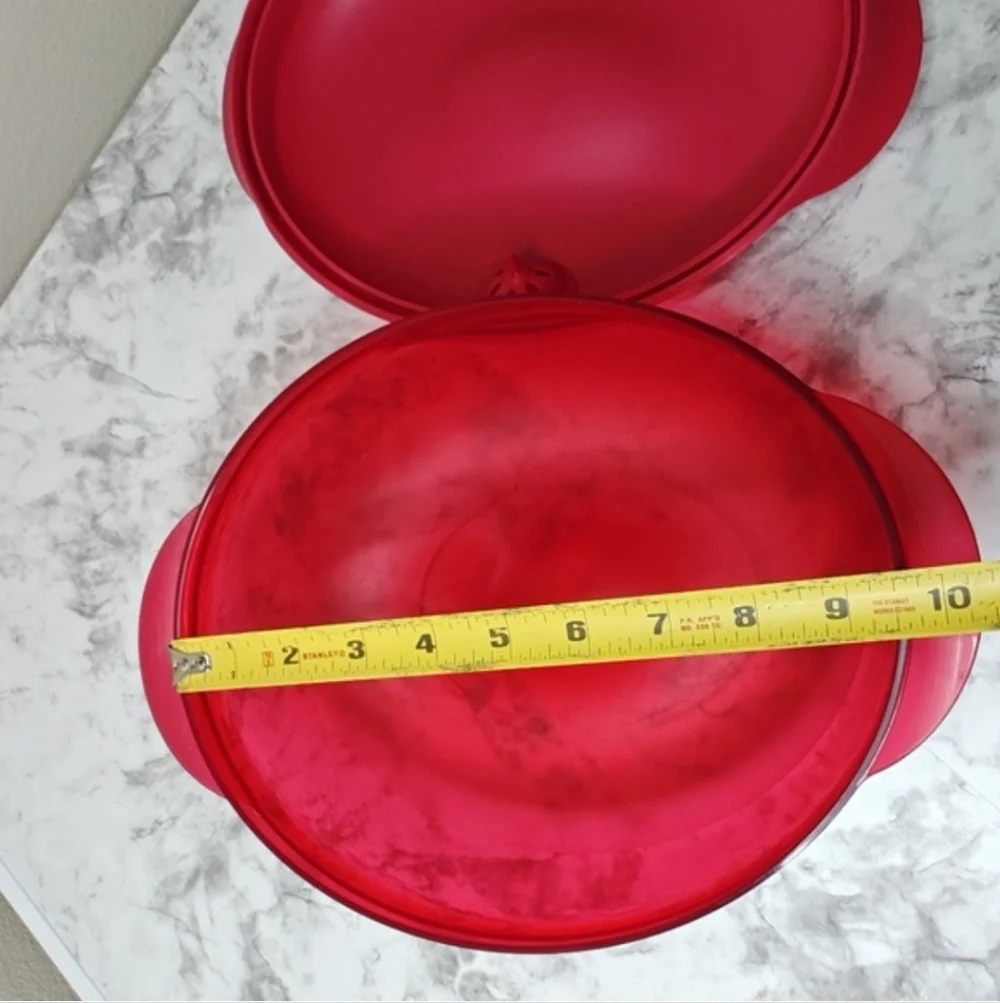 Tupperware 2.0L Micro-Fix Casserole Dish Red Vented Lid Microwave Cookware